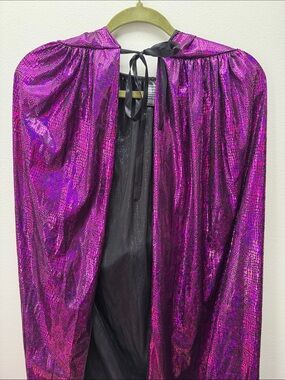 Purple Shiny Hooded Cloak One Size Halloween Cosplay Witch Whimisgoth Dance